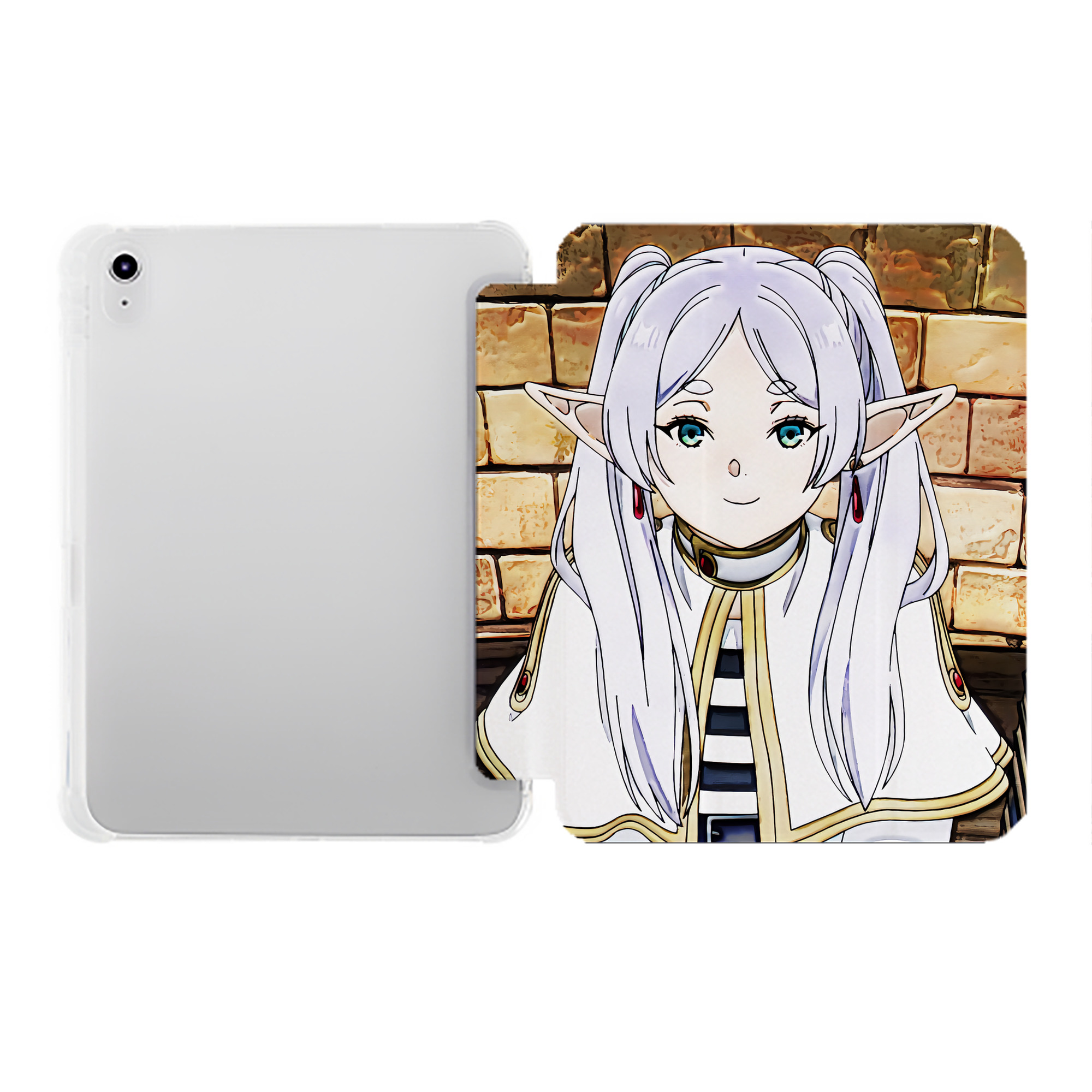 （画像用） 葬送のフリーレン Frieren IPad ケース ペン収納付き 三つ折りスタンド PUレザー×シリコン 対応機種9.5/10.5/10.9インチ